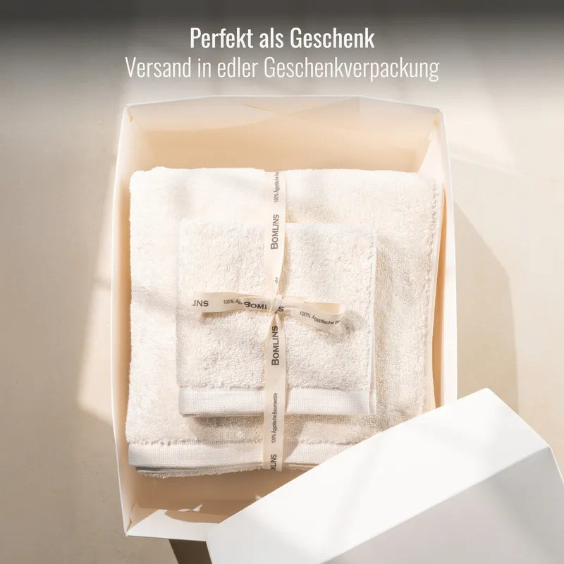 Handtuch Elfenbein als Geschenk verpackt