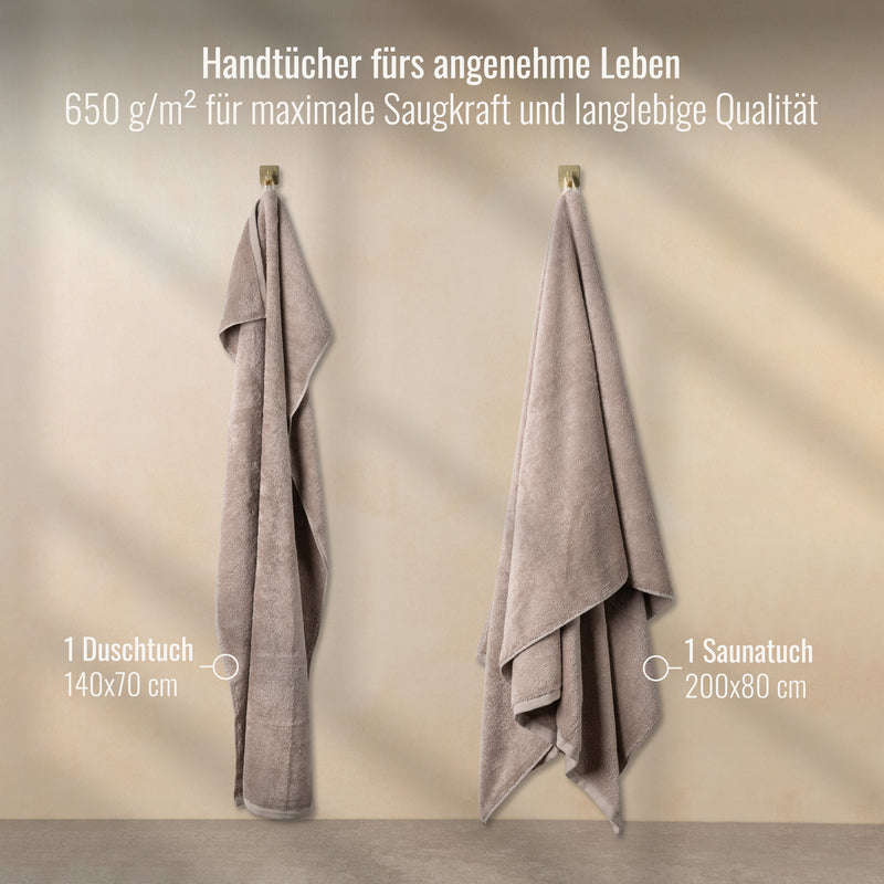 Saunahandtuch + Duschtuch Cashmere