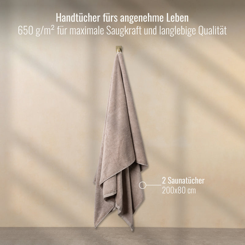 2er Set Saunahandtücher Cashmere 80x200 cm