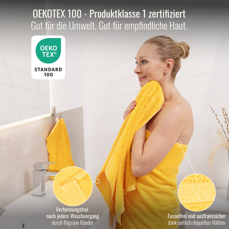 Bomlins Handtuch Set Gelb 3er mit OEKO-TEX Zertifikat