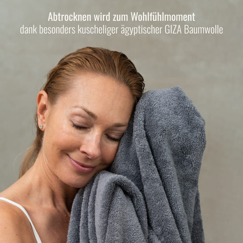 2 Saunahandtücher + 2 Duschtücher Grau/Anthrazit