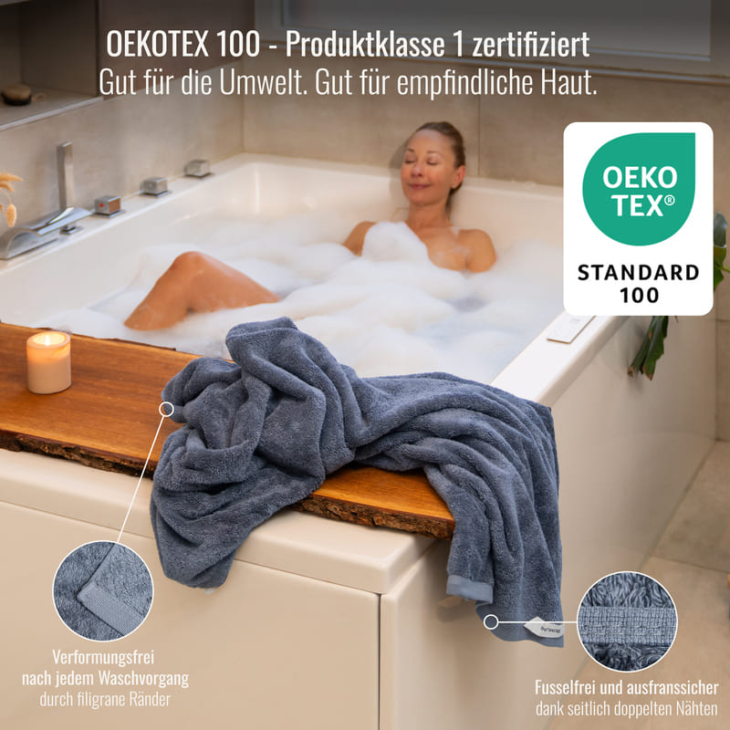 2 Saunahandtücher + 2 Duschtücher Grau/Anthrazit